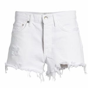AGOLDE Parker Distressed Denim White Shorts